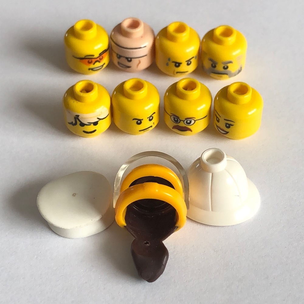 LEGO heads LEGO Hats LEGO head assortment Random yellow LEGO heads